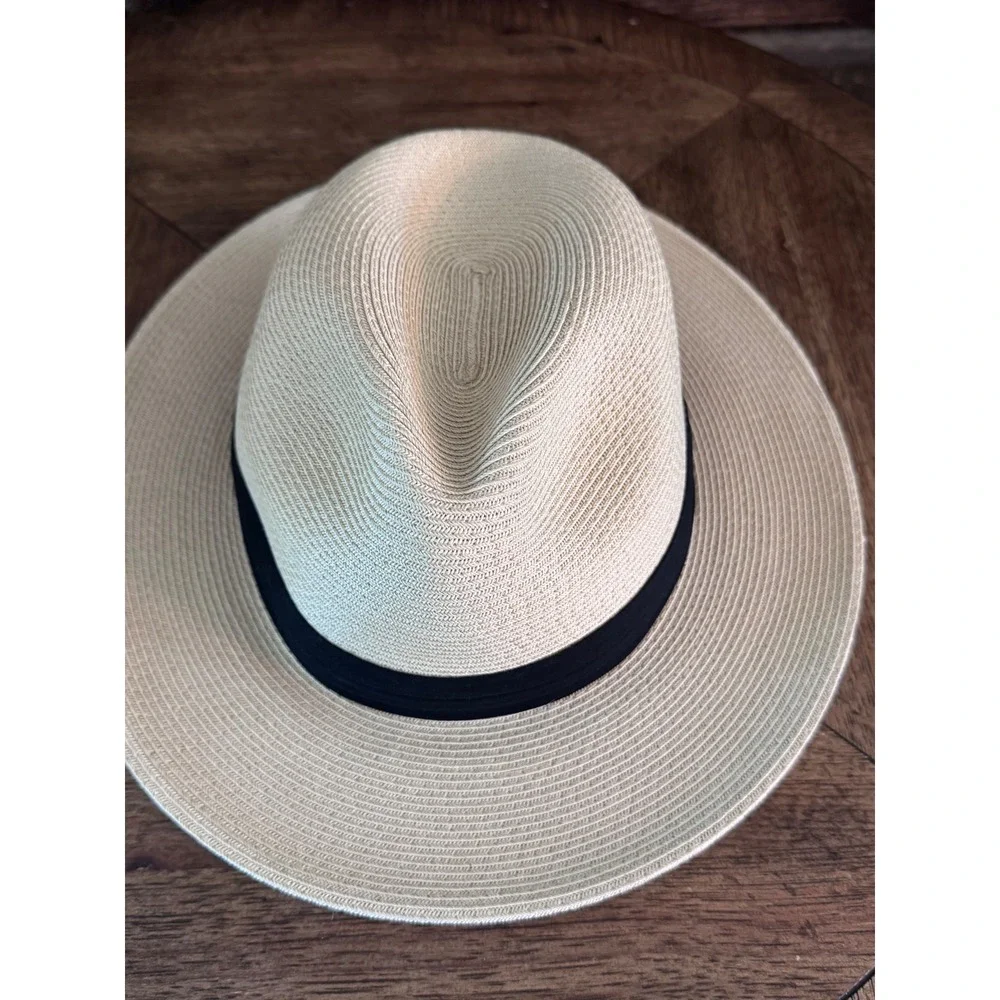 Stanton Australia SD800 Fine Toyo Straw Fedora Hat Cream Black M/L Adjustable